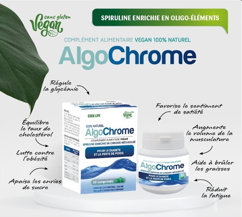 AlgoChrome, spiruline Eden Life enrichie en chrome