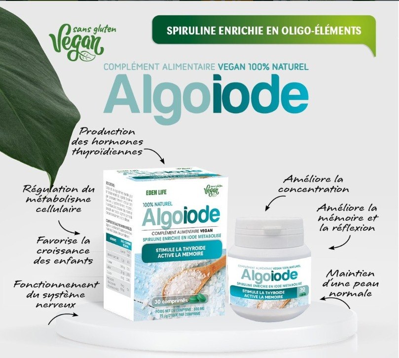 AlgoIode, spiruline Eden Life enrichie en iode