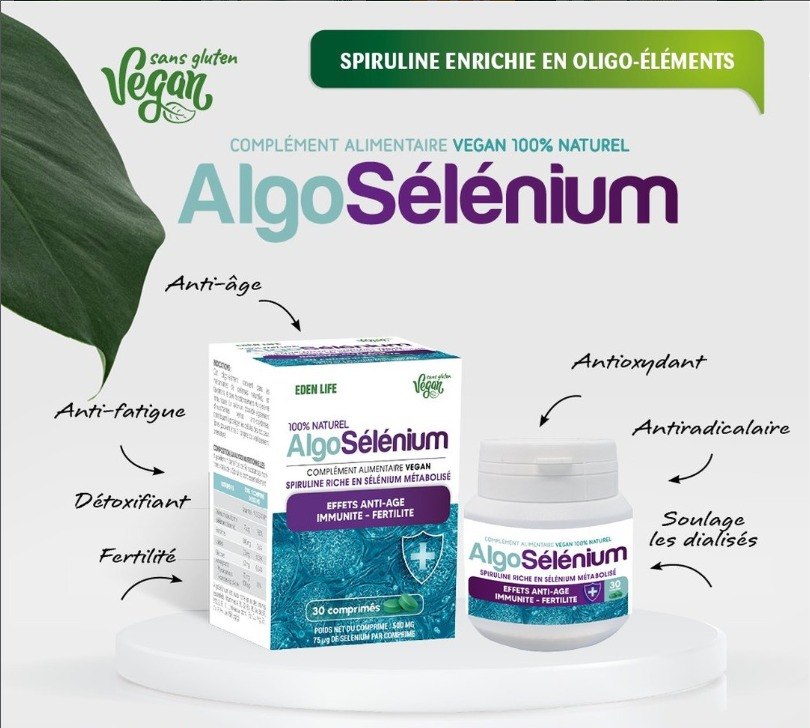 AlgoSélénium, spiruline Eden Life enrichie en sélénium