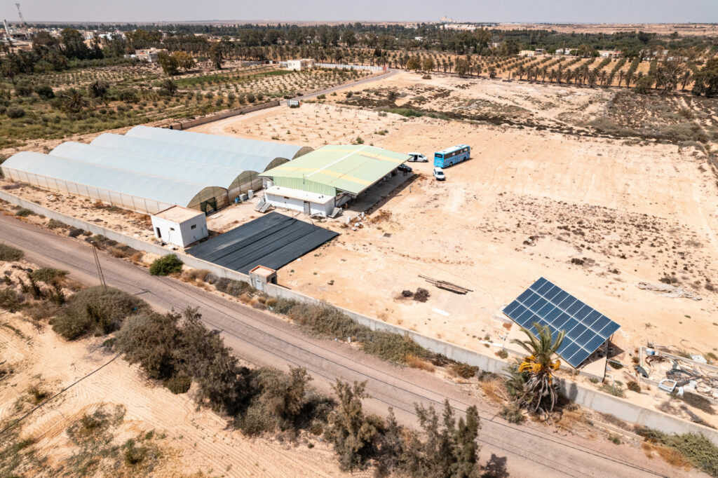 Vue aérienne de la ferme Eden Life à Kettana